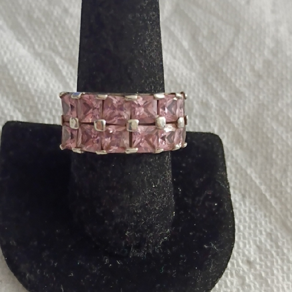 Super Vintage Natural Pink Sapphire Wedding Band Size 8 💎💝